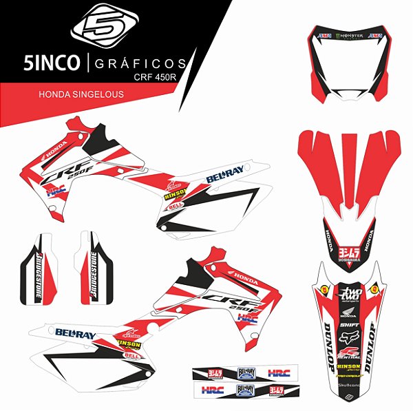 Kit Adesivo 3M Honda SINGELOUS - CRF 450R