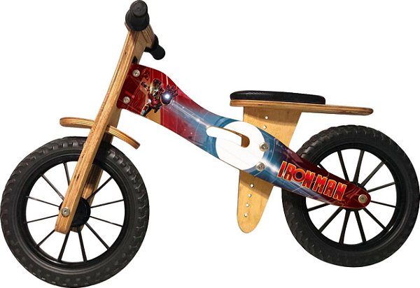 Bicicleta Infantil De Madeira Aro 12 - Iron Man