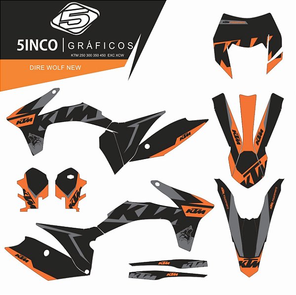 Kit Adesivo 3M  Dire Wolf New  KTM 250 350 2011/ 12