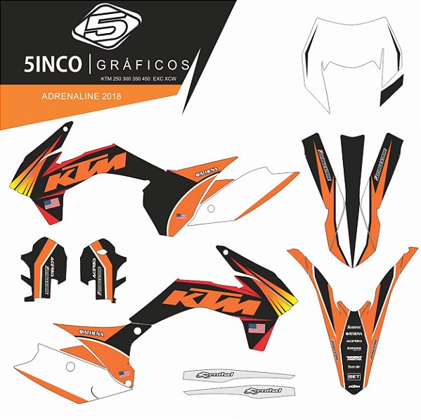 Kit adesivo 3M Adrenaline 2018 KTM XCF-W 350 2014