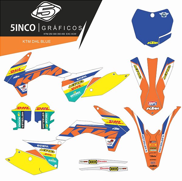 Kit Adesivo 3M  Ktm Dhl Blue Ktm Excf 250 2014