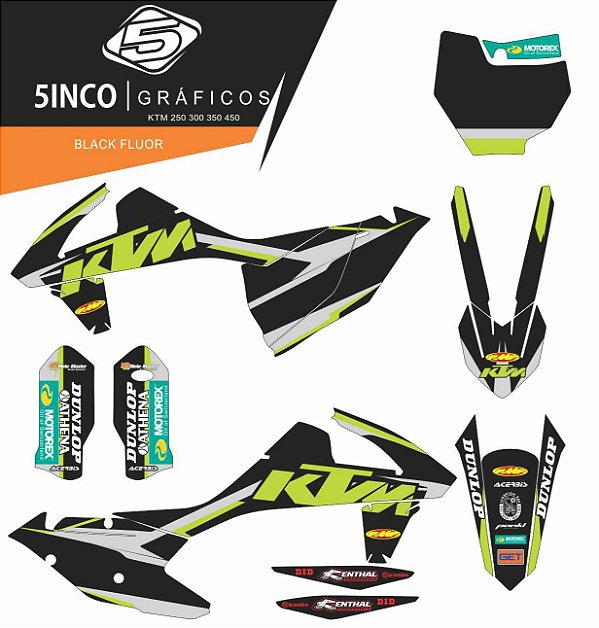 Kit Adesivo 3M  Black Fluor KTM 250 2016