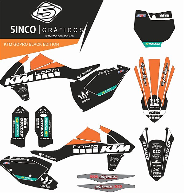 Kit Adesivo 3M  GoPro Black Edition KTM 2017