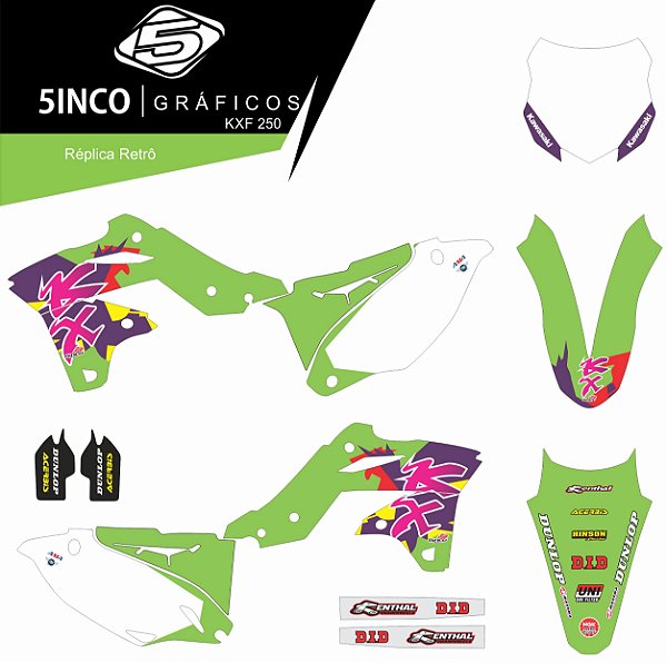 Kit Adesivo 3M Réplica Retro KXF 250