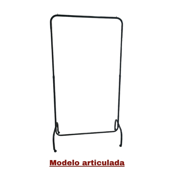 Arara Cabideiro Articulada (Abre e Fecha) de Chão Preta - 1 Metro