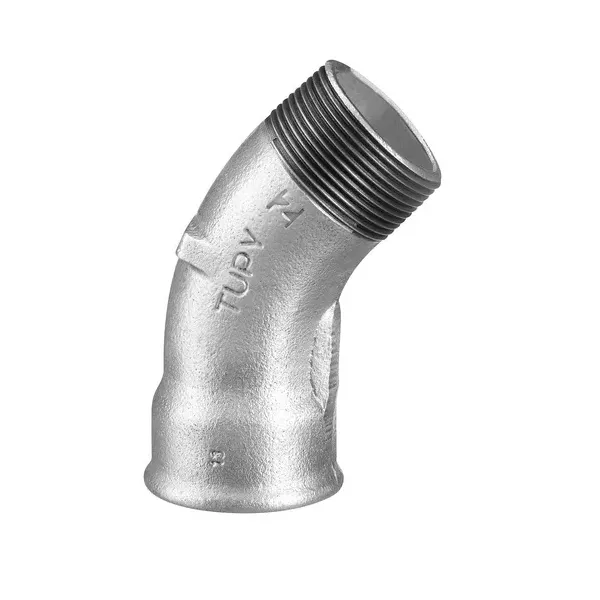 Curva 45º Macho/Fêmea 40mm BSP 3" Galvanizada Tupy