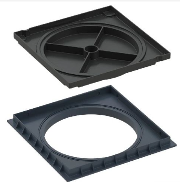 Tampa para Caixa de Passagem Reforçada Quadrada PVC 350mm Preto - Tigre