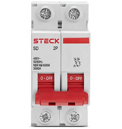 Disjuntor SD62 10A 2P Curva C 3kA – SDD62C10 Steck