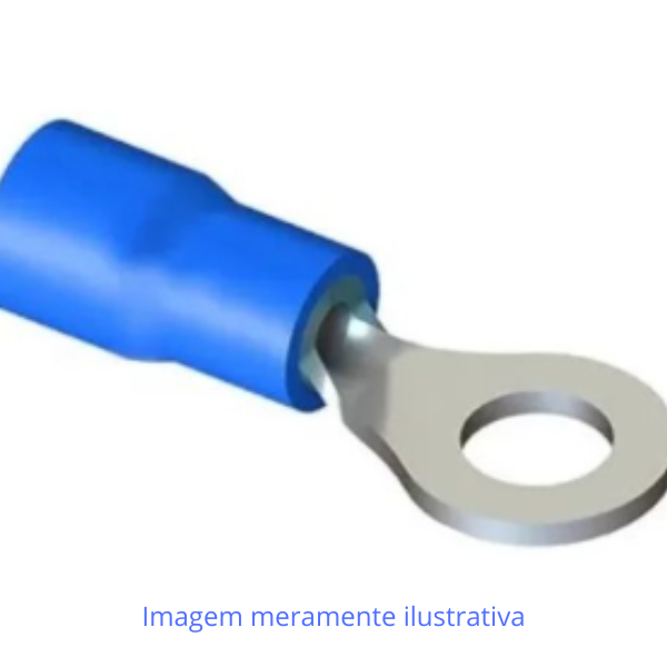 Terminal Argola Azul 6 mm com Furo de 1/4" – Para Cabos 1,5 a 2,5 mm²