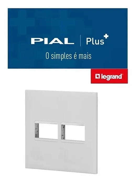 PLACA 4X4 1+1 POSTO BRANCA  618511BC PIAL PLUS+ LEGRAND