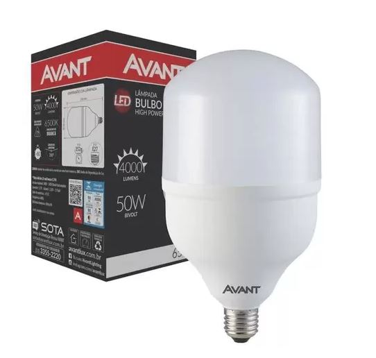 LÂMPADA LED BULBO HP 50W BIVOLT E27 6500K - 4000E AVANT