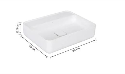 Slim L.13050.M.17 Cuba de Apoio Retangular para Mesa 50cm Branca Deca
