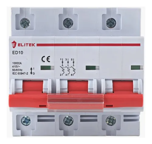 Disjuntor Tripolar Curva C 125A 10kA ED103C125A – Elitek
