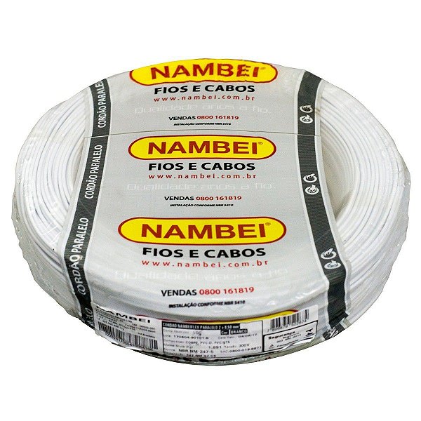 CABO FLEX 750V 4MM ROLO COM 100 METROS BRANCO 1132800010  NAMBEI