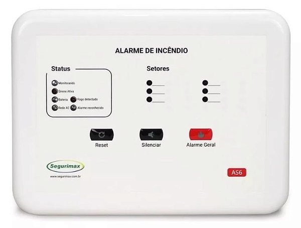 CENTRAL ALARME INCÊNDIO CONVENCIONAL 6 SETORES 12V SEGURIMAX