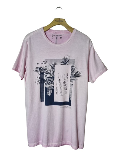 Calvin Klein Tshirt Mc Masc CKJ TS FLA Satuday Rosa TC563