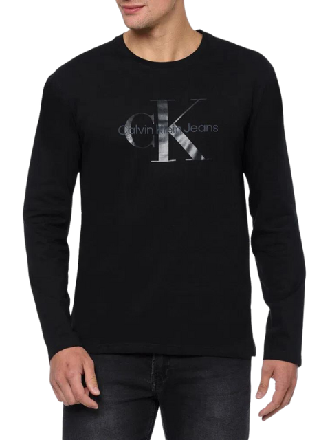 Calvin Klein Camiseta Manga Longa CKJ Logo Reissue Gel Preta TL839