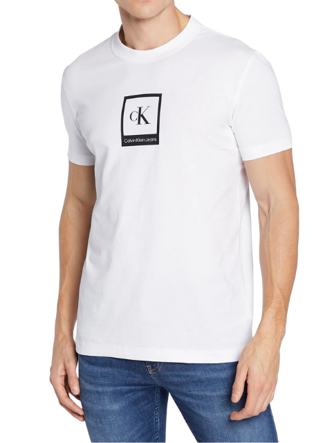Calvin Klein Camiseta CKJ Logo Polaroid Centro Branco J30J321776