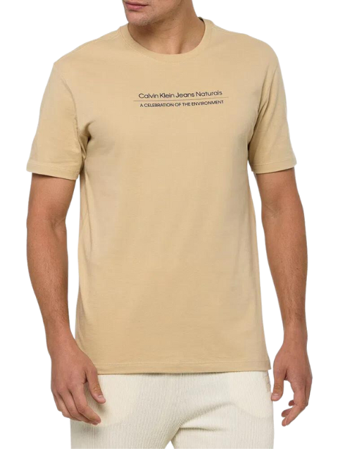 Calvin Klein Camiseta Masculina Sustainable CK Naturals Caqui CKJM114