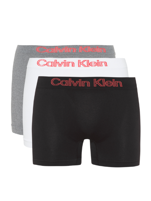 Calvin Klein Kit 3 Cuecas Trunk sem Costura Microfibra Preto/Mescla/Branco PIT160