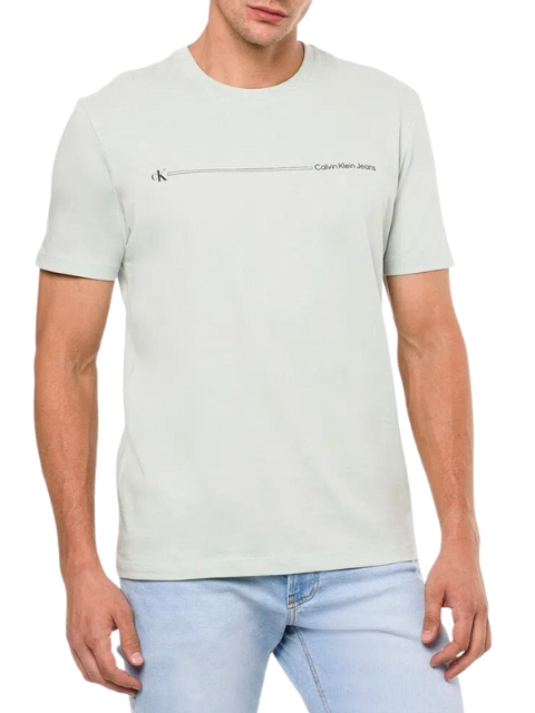 Calvin Klein Camiseta Masculina Sustainable Palito Verde Claro TC169