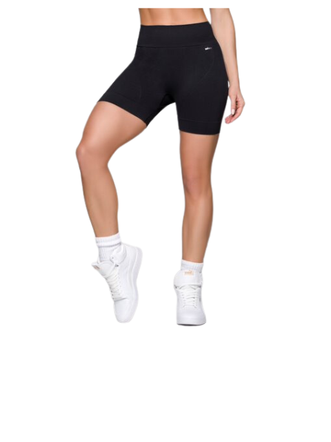 Selene Shorts Fitness Canelado Sem Costura 20922.001 Preto