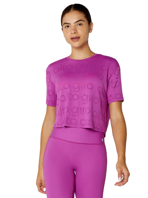 Alto Giro T-Shirt Cropped Mesh | Fucsia 2411702
