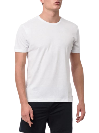 Calvin Klein Camiseta Manga Curta Masculina Crew-Neck U9000i Branco