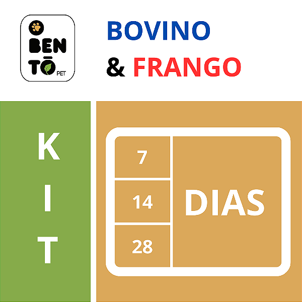 Kit ObentoPet (CÃES) | Bovino & Frango