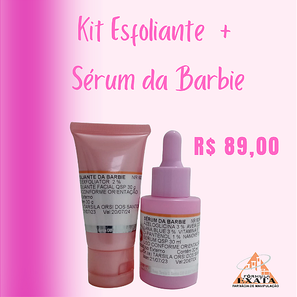 KIT ESFOLIANTE + SÉRUM DA BARBIE