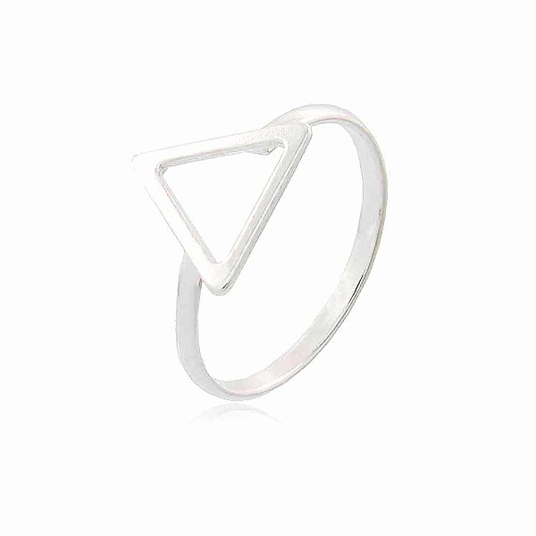 Anel Prata 925 Triângulo Pequeno Vazado