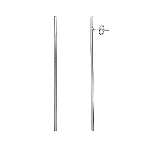 Brinco Ródio Branco Barra Lisa