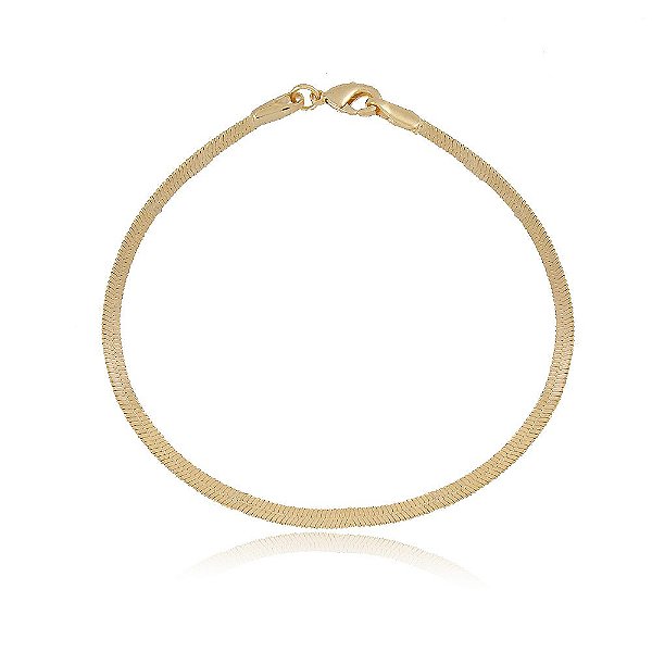 Pulseira Banhada Fio Diamantado Serpente Fina