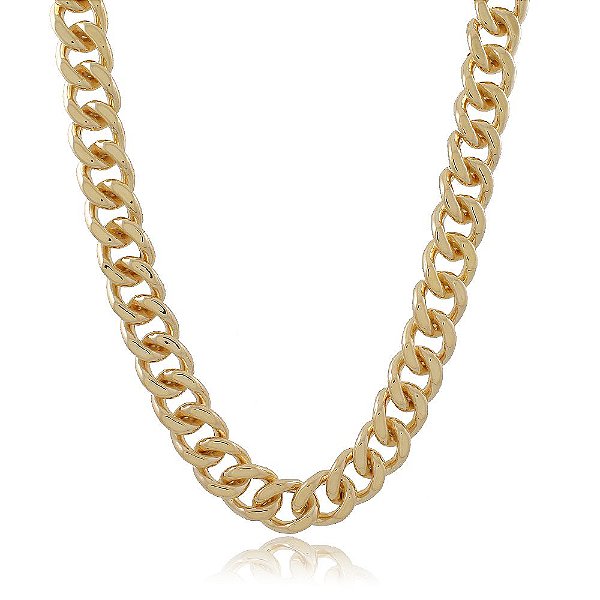 Colar Chocker Banhado Fio Elos Grossos