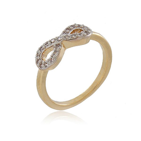 Anel Banhado Falange Infinito com Zircônia