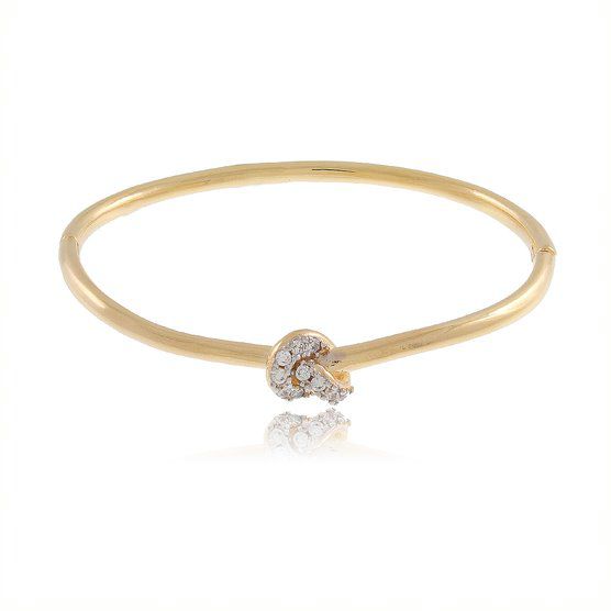 Pulseira Bracelete Banhado Nó com Pedras