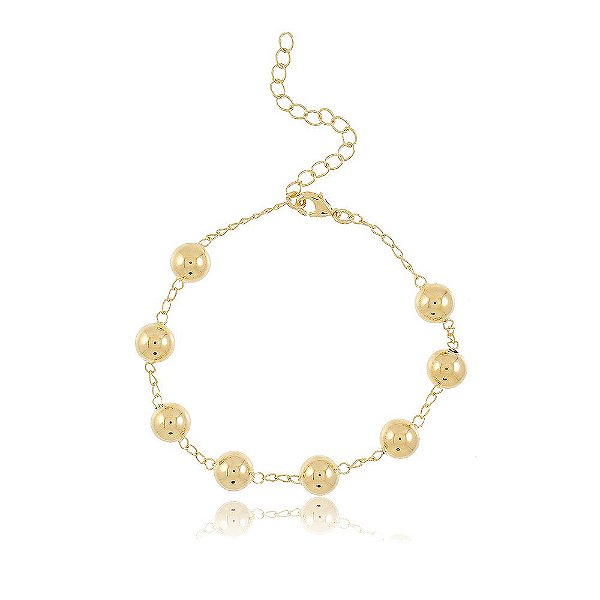 Pulseira Banhada Dourada de Bolas