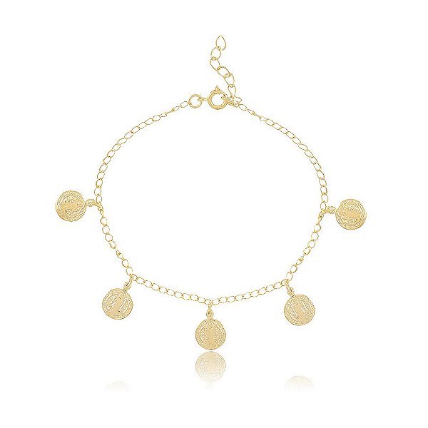 Pulseira Banhada Dourada Medalhinhas
