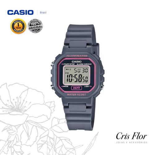 Relógio Casio Digital Cinza com Rosa LA-20WH-8ADF
