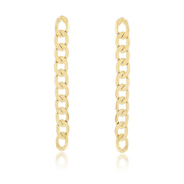 Brinco Banhado Fio Grumete Correntes Grosso Longo