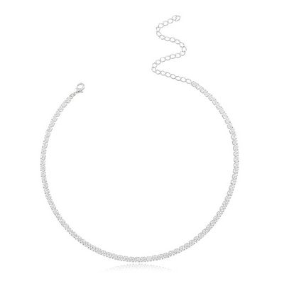 Colar Ródio Branco Choker Riviera Média