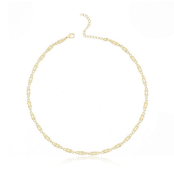 Colar Banhado Choker Fio Nó de Marinheiro