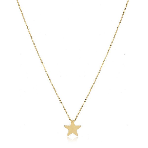 Colar Banhado Estrela Lisa Média