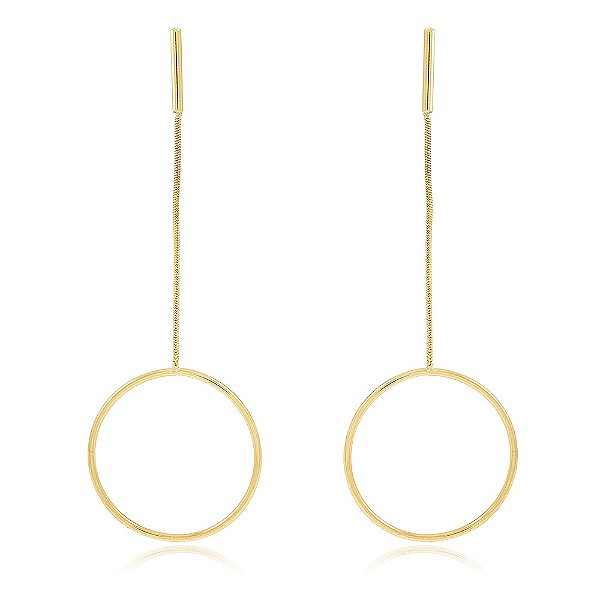 Brinco Banhado Fio e Aro Liso