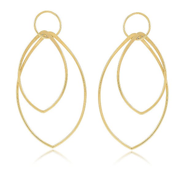 Brinco Banhado Elos Ovais Grande