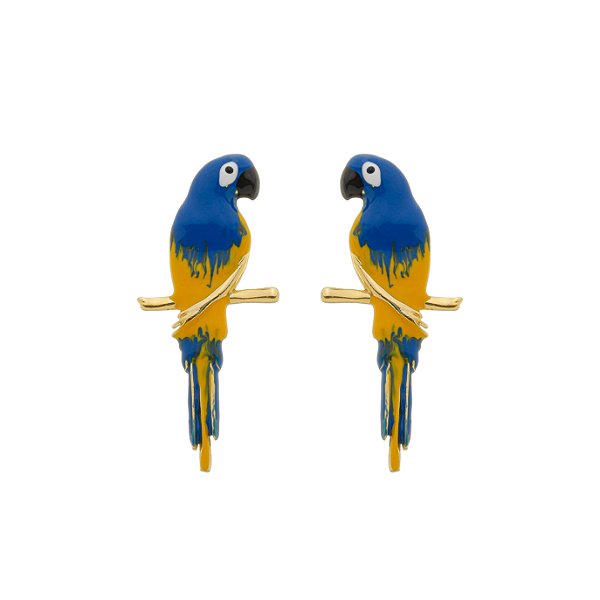 Brinco Banhado Arara Azul Resinada