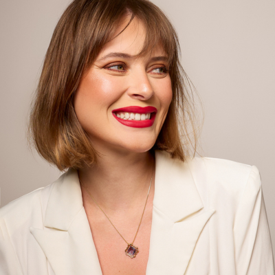 Colar Trevo Lilas Ametista