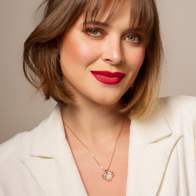 Colar Trevo Branco Cristal