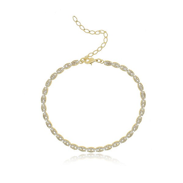 Pulseira Banhada Riviera Oval Zircônia