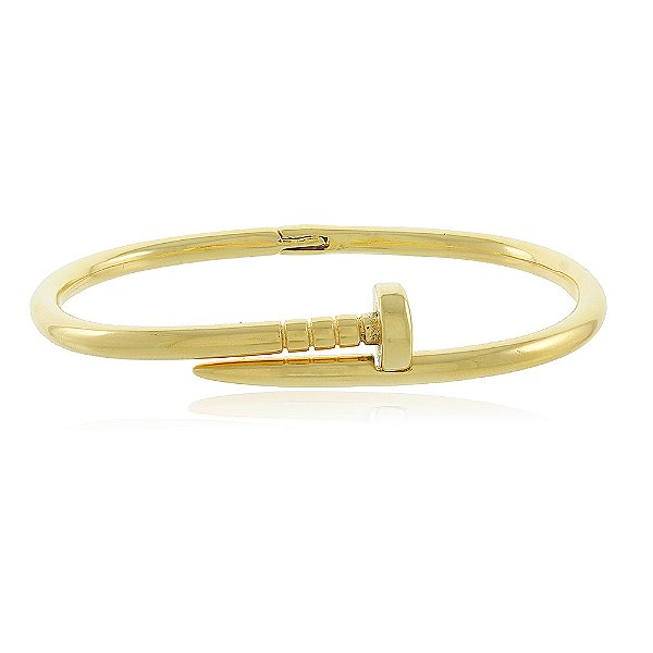 Pulseira Banhada Bracelete Prego Liso Oval